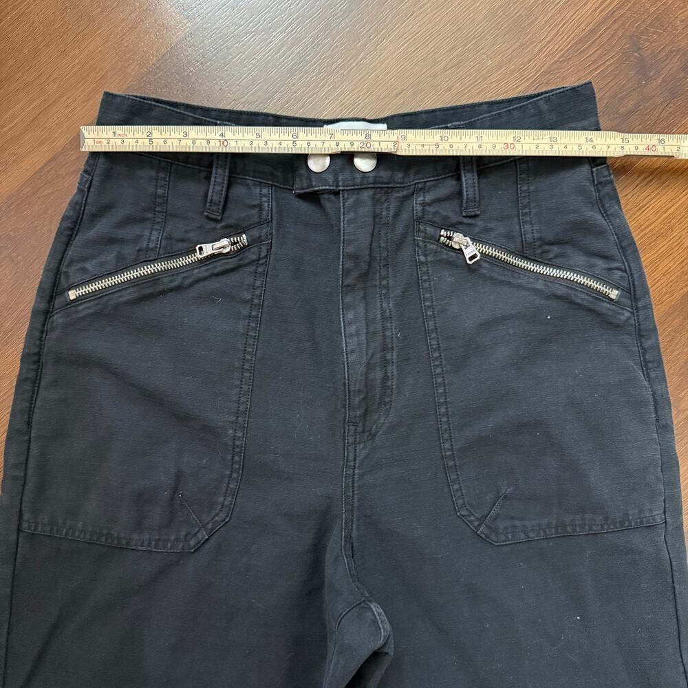 Frame Moto Zip Crop Pants Washed Black Sz 29 Grunge Punk Biker Goth - Picture 4 of 8